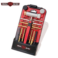 Real Avid Accu-punch Hammer Tool Case W Brass & Steel Punches - 14 Tools #av-hps-b