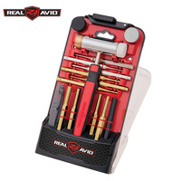 Real Avid Accu-Punch Hammer Tool Case W Brass & Steel Punches - 14 Tools #av-Hps-B