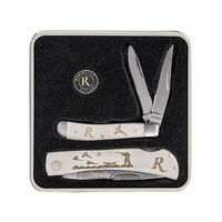 Remington Accessories Flushing Pheasant Collector Limited Gift Knife Set - 3.5" Lockback 2.75" Peanut #rem15684