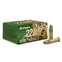 Remington 22 Golden Bullet 22 Lr Brass Plated Hollow Point Bullet - 36 Grain 1280fps 225pk #1622e