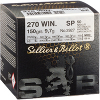 Sellier & Bellot V335542 270 Win Ammo 150 Grain Soft Point 50 Rd