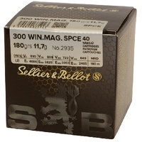 Sellier & Bellot V335942 Ammunition 300 Win Mag 180 Grain Spce 40rd