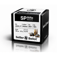 Sellier & Bellot V338422 Bullets 6mm 100 Grain Soft Point 100 Pack