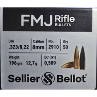 Sellier & Bellot V339372 Bullets 8mm 196 Grain Fmj 50 Pack