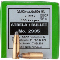 S&B V339722 30 Caliber Bullets 180 Grain Spce 100 Pack