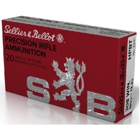 Sellier & Bellot V341132 Match Ammo 308 Win 190 Grain Hpbt 20 Rounds