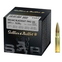 Sellier & Bellot V345092 Rifle Ammunition 300 Aac Blackout 147 Grain