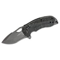 Sog Kiku Xr Lte Blackout Flipper Knife 3.03" Cts-xhp Plain Blade - Black Linen Micarta Handle #12-27-04-57
