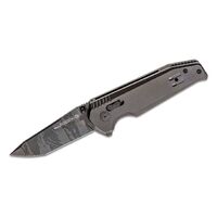 Sog Vision Xr Lte Flipper Knife 3.36" Cts-xhp Tiger Stripe Tanto Plain Blade - Ti-ni Textured Titanium Handle #12-57-09-57