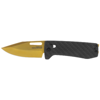Sog 2.8" Gold Sharp Blade Ultra Xr Folding Knife - Carbon Fiber Handle #12-63-02-57