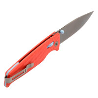 Sog 3.19" 154cm Black Tini Drop Point Blade Altair Xr Folding Knife - Canyon Red Grn Handle #12-79-02-57