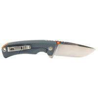 Sog 3.65" Cryo 440c Stonewashed Clip Point Blade Tellus Flk Flipper Knife - Wolf Gray Grn Handle #14-06-02-41