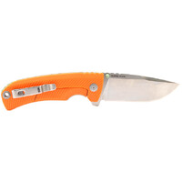 Sog 3.65" Cryo 440c Stonewashed Clip Point Blade Tellus Flk Flipper Knife - Blaze Orange Grn Handle #14-06-03-41