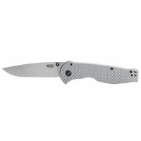 Sog 3.44" Stonewashed Drop Point Blade Flash Fl Folding Knife - Steel Handle #14-18-01-57