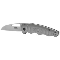 Sog 3.5" Bead-blasted Sheepsfoot Blade Escape Fl Folding Knife  - Stainless Steel Handle #14-52-01-57