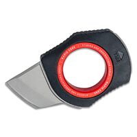 Sog Stainless Steel Utility Blade Rapid Edge Black And Red Neck Knife - Black Grn Handle With Red Aluminum Pull Ring #18-30-04-43