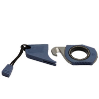Sog Rapid Rescue Midnight Blue Neck Stainless Steel Strap Cutter - Blue Grn Handles With Aluminum Pull Ring #26-30-03-43