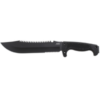 Sog Jungle Primitive Fixed 9.5" Black Sawback Blade Knife - Kraton Handle #f03tn-cp