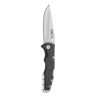 Sog Salute Mini Folding Knife 3.1" Bead Blast Plain Clip Point Blade - G10 Handle #ff1001-cp