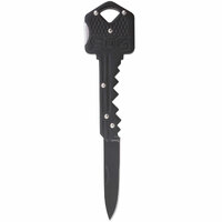 Sog Folding Key Knife 1.5" Black Drop Point Blade - Black Stainless Steel Body #key-101