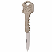 Sog Folding Key Knife 1.5" Drop Point Blade - Stainless Steel Body #key102-cp