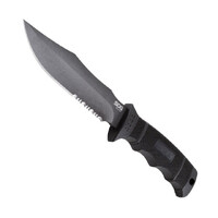 Sog M37n Seal Pup Fixed 4.75" Powder Coated Combo Blade Knife - Grn Handle #m37n-cp