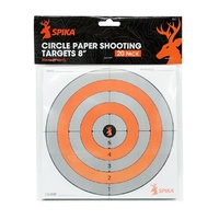 Spika Circle Paper Shooting Target 8" 20Pk