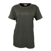 Spika Women’s Olive Go Range Short Sleeve T–shirt Tees - Cotton Olive Green #gtw-019