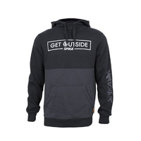 Spika Get Outside Hunting Hoodie Black Grey - Kangaroo Pouch Pocket #ghb-111