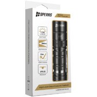 Speras E1t 1700 Lumen Rechargeable Led Torch - Black 284m Long Throw Beam #e1t