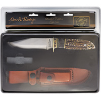Schrade Uncle Henry 9.25 Inch Fixed Blade Knife - Delrin Stag Handle W Leather Sheath #sch1111848