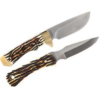 Schrade Uncle Henry Drop Point Blade Combo Knife Set - Elk 2-piece #schuhcom2cp