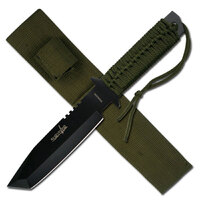 Survivor 6 Inch Tanto Fine Edge Fixed Blade Knife - W Nylon Sheath #hk-7524