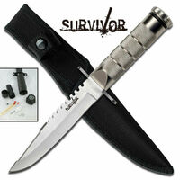 Survivor 4.75 Inch Bowie Fine Edge Fixed Blade Knife - W Nylon Sheath #Hk-690s