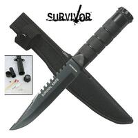 Survivor 8.5 Inch Fixed Blade Survival Knife - W Nylon Sheath #hk-690b