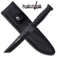 Survivor 7.5 Inch Overall Fixed Stainless Blade Knife - W Nylon Sheath #hk-1023tn