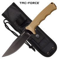 Tac-Force Tactical Full Tang Fixed Blade Knife - 9.8" Overall Tan #tf-Fix012Tn
