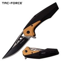 Tac-force Persian Fine Edge Blade Folding Knife - 7.75 Inches Overall Gold #tf-977cp