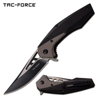 Tac-force Persian Fine Edge Blade Folding Knife - Stainless Steel Black Handle #tf-977gy