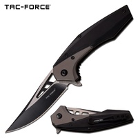 Tac-Force Persian Fine Edge Blade Folding Knife - Stainless Steel Black Handle #tf-977Gy