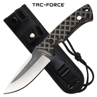 Tac-Force Drop Point Satin Fixed Blade Knife - 9 Inches Full Tang G10 Handle #tf-Fix008Tn