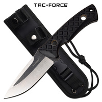 Tac-force Drop Point Satin Fixed Blade Knife - 9 Inches Full Tang G10 Handle #tf-fix008bk