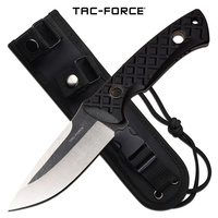Tac-Force Drop Point Satin Fixed Blade Knife - 9 Inches Full Tang G10 Handle #tf-Fix008Bk