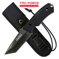 Tac-Force Evolution Tanto Stonewashed Tactical Fixed Blade Knife - 8 Inches Overall G10 Handle #tfe-Fix002-Bk