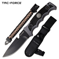 Tac-force Drop Point Cutter Fixed Blade Knife - 9.75 Inches Overall With Paracord Bracelet #tf-fix005gy