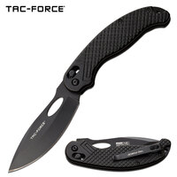 Tac-Force Compact Manual Folding Knife - 8.5 Inch Overall Black #tf-1037Bkv