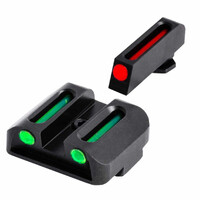 Truglo Brite Site Fiber Optic High Set Handgun Sights Fits Glock Pistols - Red Front Green Rear Black Cnc Steel #tg-tg131g2