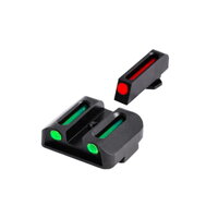 Truglo Brite Site Fiber Optic High Set Handgun Sights Fits Glock Sig Sauer Pistols - Red Front Green Rear Black Steel #tg-tg131g1