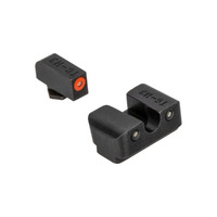 Truglo Tritium Pro Fiber Optic Handgun Night Sight For Low Glock Pistols - Orange With U-notch Black Steel #tg-tg231g1c