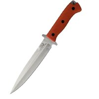 Tassie Tiger Quality Pig Hunting Knife - W Leather Sheath Orange Handle #ttkop8